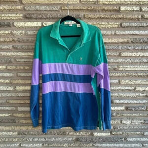 Ivanhoe Vintage Men's Colorblock Rugby Long Sleeve Shirt